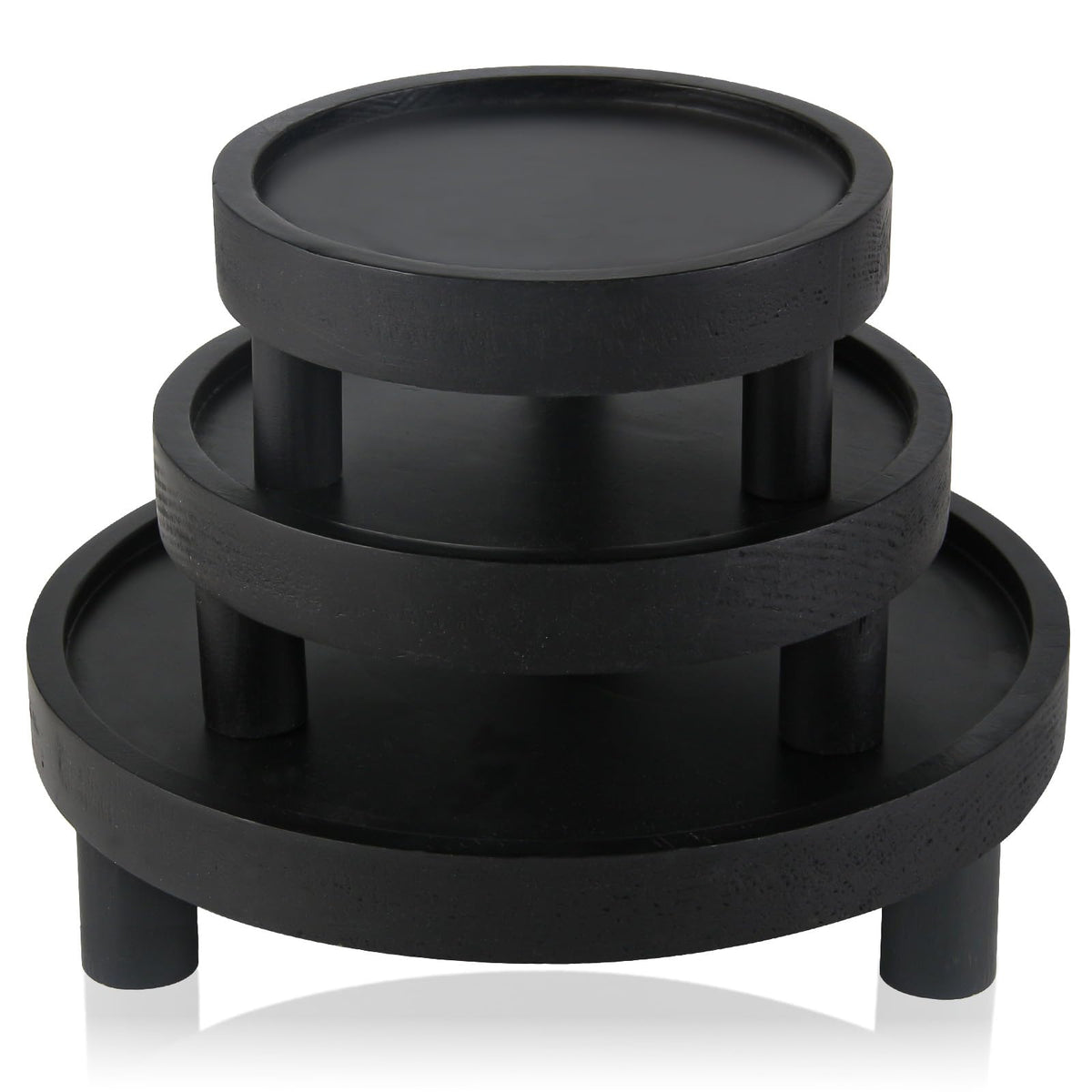 Destop wooden display riser big 8in with 2in height elevates vases and candles attractively.
