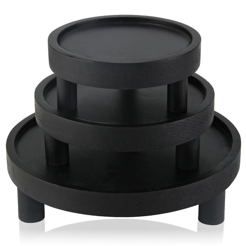 Destop wooden display riser big 8in with 2in height elevates vases and candles attractively.
