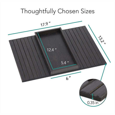 Detor bamboo tray with felt base protects furniture surfaces.