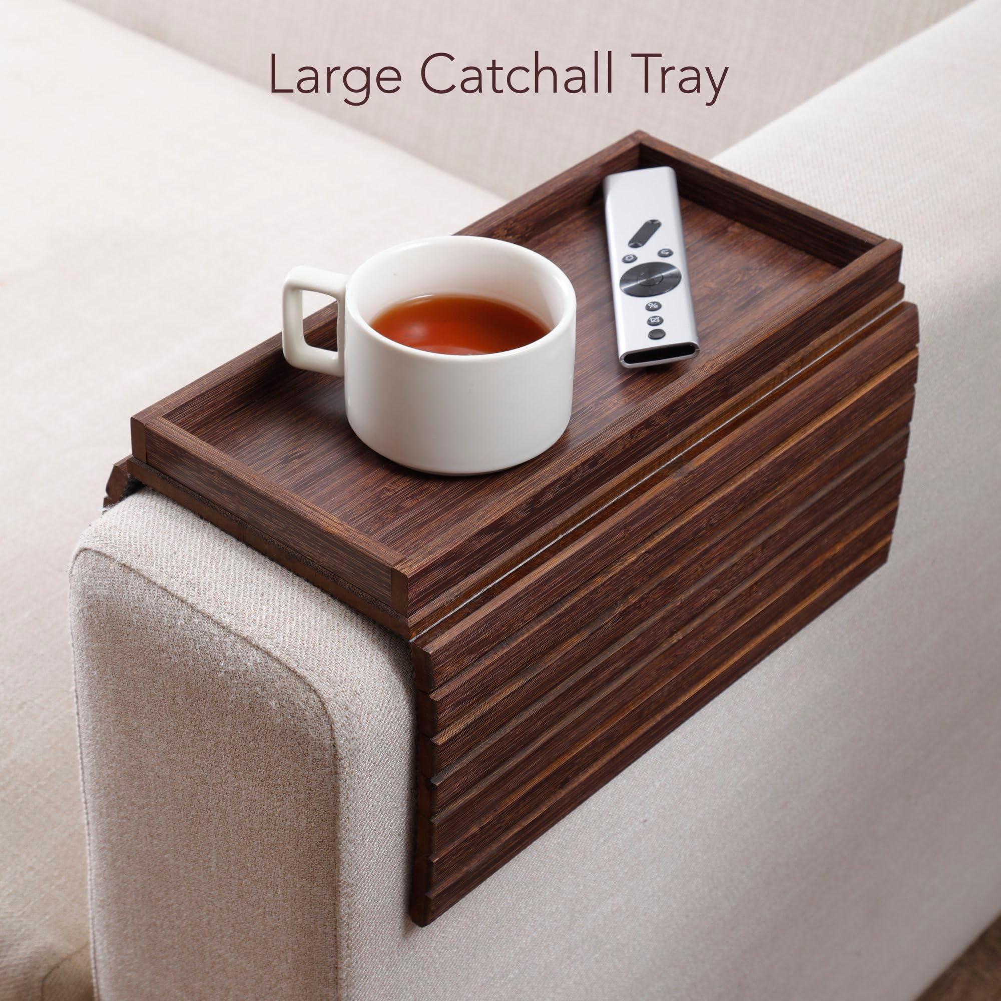 DETOR couch arm tray durable-bamboo-slats offer long-lasting support.