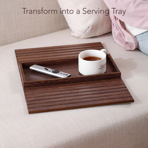 DETOR couch arm tray elevates living-room-organization and convenience.