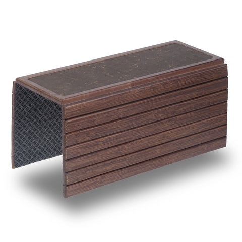 DETOR couch arm tray with retro cork pad for a secure surface on the arm.