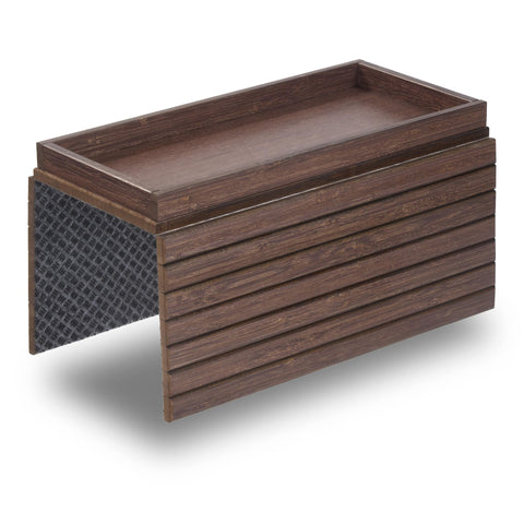 DETOR couch arm tray with spacious-storage keeps remotes within reach.
