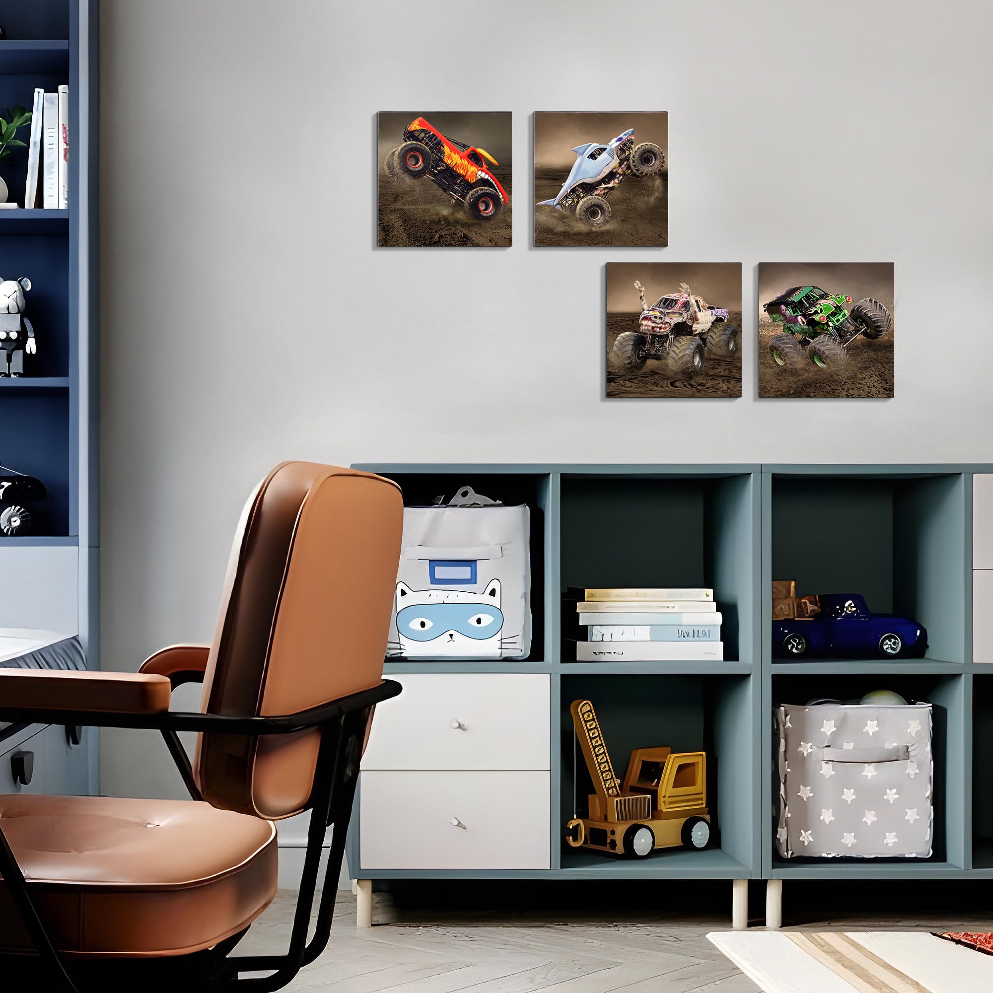 Deveosa monster truck canvas panel 3 highlights high-definition print for immersive decor
