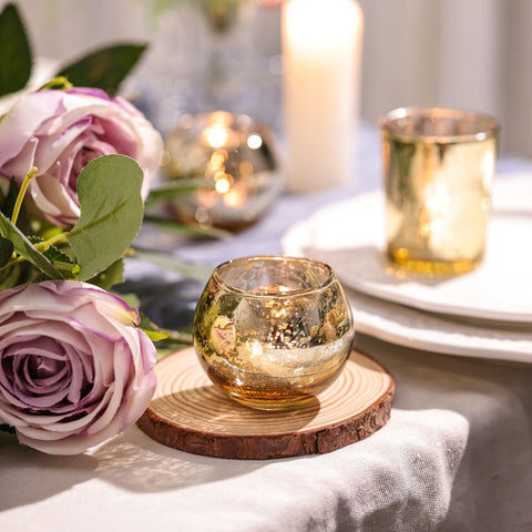 DEVI gold wedding centerpiece decor elevates reception tables.