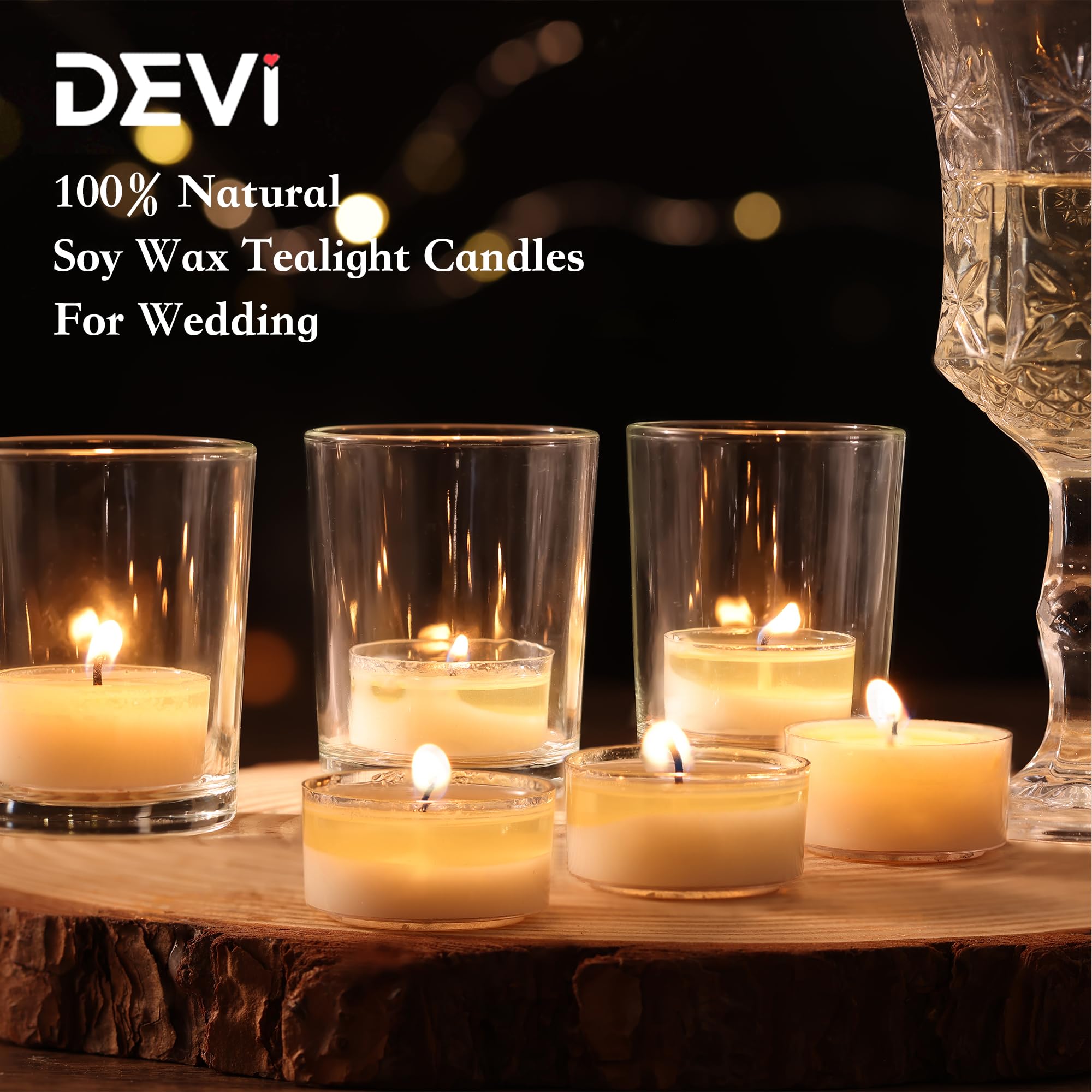 DEVI tea lights 1.53-inch diameter fit standard holders securely.