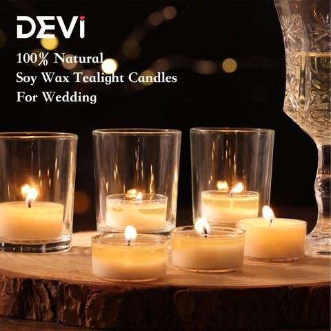 DEVI tea lights 1.53-inch diameter fit standard holders securely.