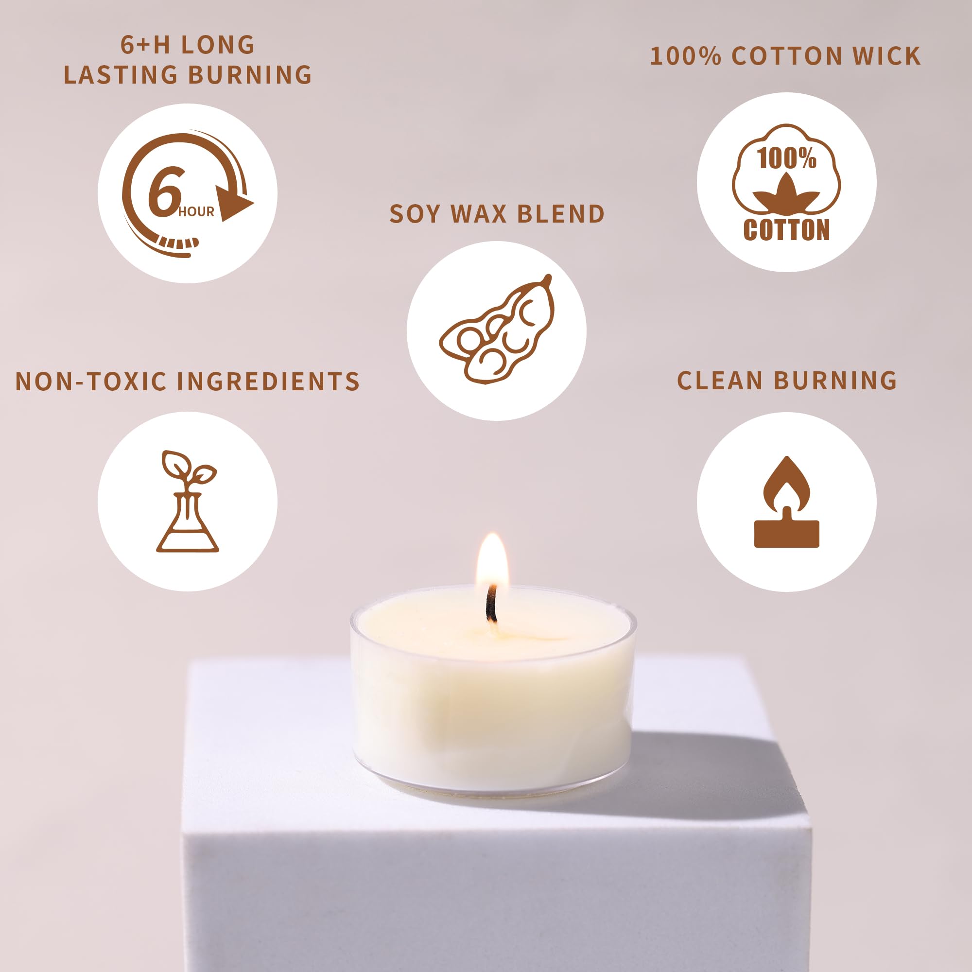 Low-smoke DEVI soy candles ideal for home decor.