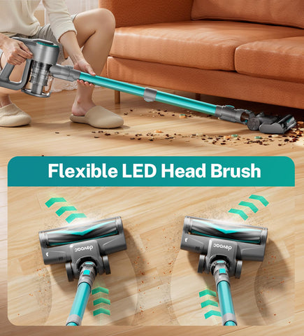 DEVOAC cordless vacuum main motor weighs 2.2 pounds for easy handling