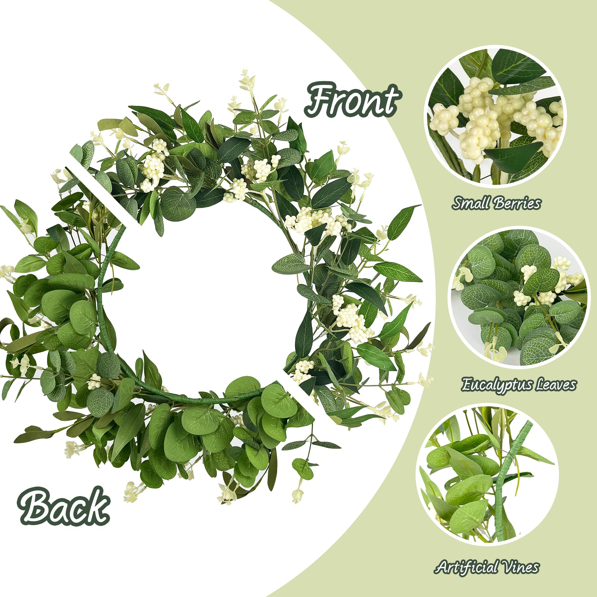 DEVONWIDE eucalyptus wreath accents the dining table centerpiece