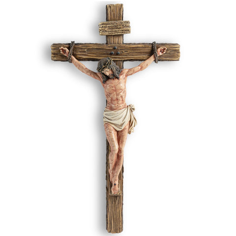 DevotedWalls 14-inch crucifix with realistic wounds for reverent display.