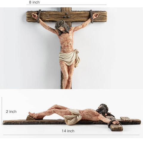 DevotedWalls crucifix features sculpted scourge marks for lifelike detail.