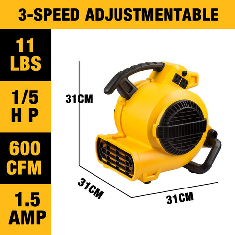 DEWALT DXAM-2260 side view showing 3-speed control