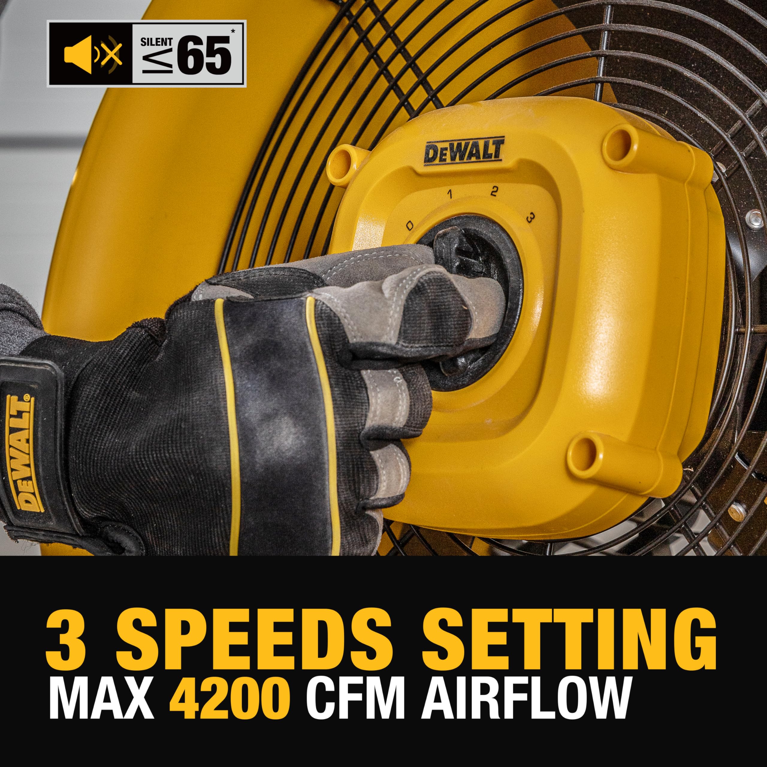 DEWALT DXF1840 base with rubber pads reducing vibration on smooth floors