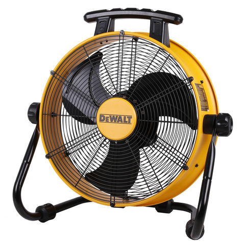 DEWALT DXF1840 floor fan front view showing wide airflow for large spaces