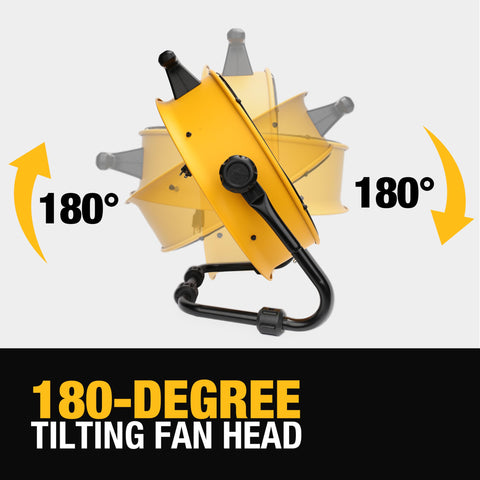 DEWALT DXF1840 trumpet drum closeup illustrating strong airflow