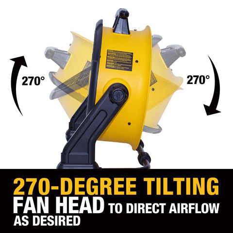 DEWALT DXF1850B three-speed control adapts airflow for tasks.