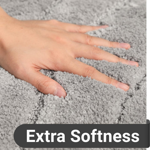 DEXDE bath rug 20x32 geometric-pattern adds modern style.
