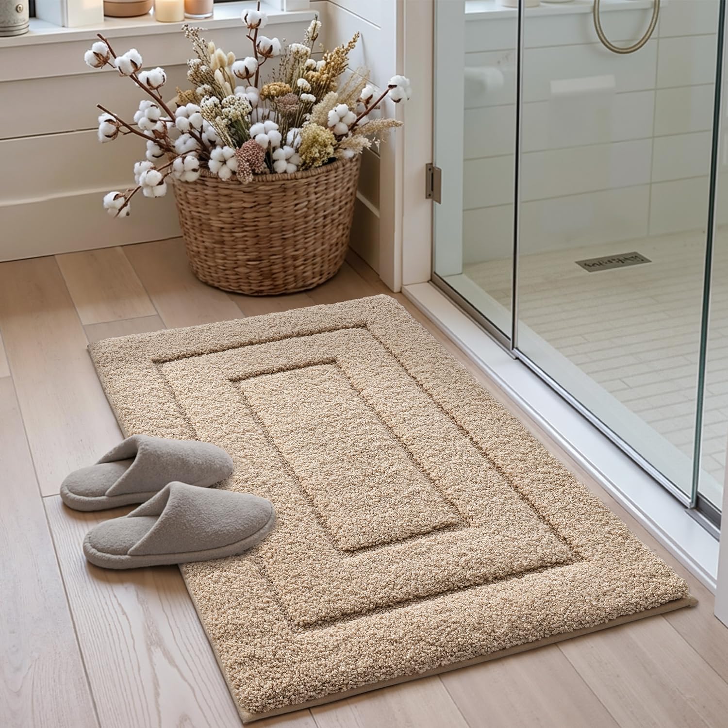 DEXI soft plush pile provides warm, comfortable feet.