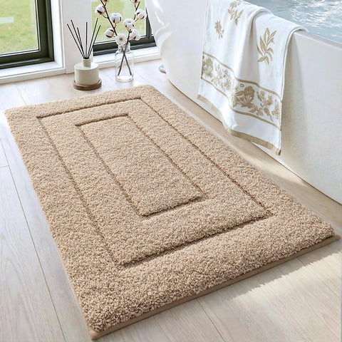 DEXI bathroom rug with non-slip back grips wet floors for safety
