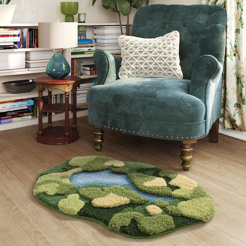 DEXI Moss Bath Mat non-slip backing helps keep mat in place.