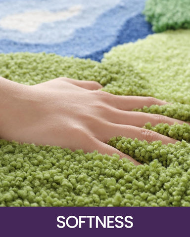 DEXI Moss Bath Mat texture preserves its 3D look after washing.