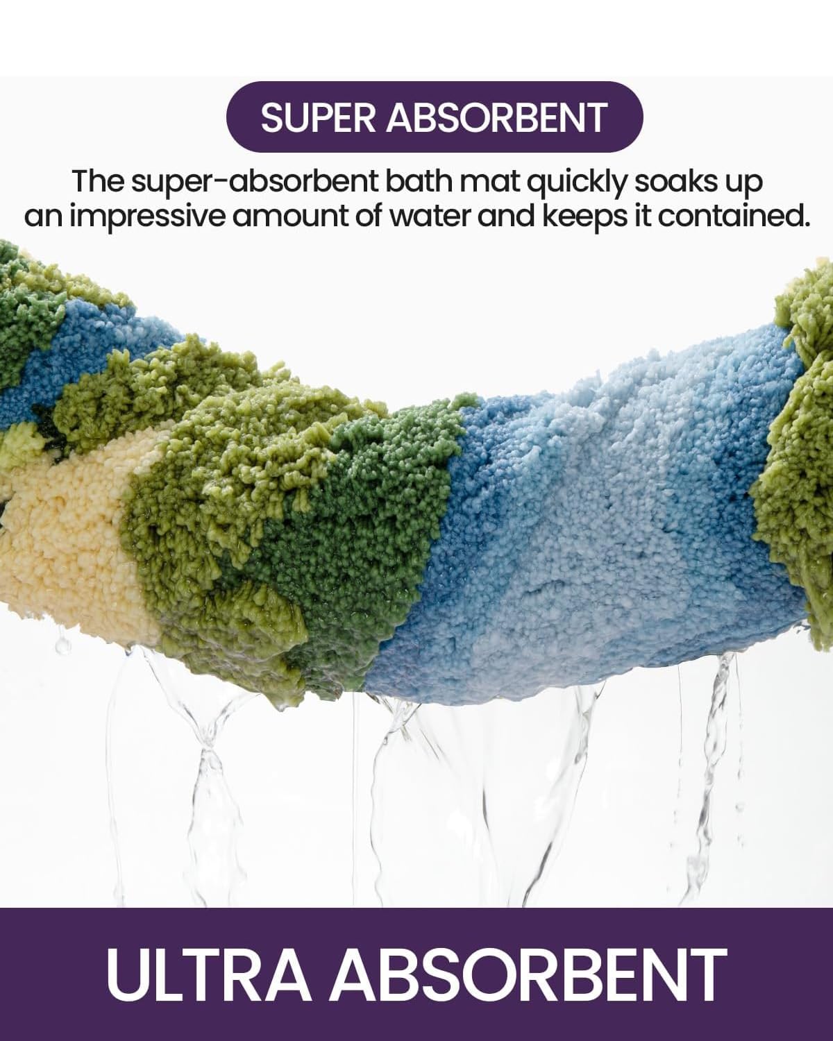 DEXI Moss Bath Mat green moss tone complements modern bathroom decor.