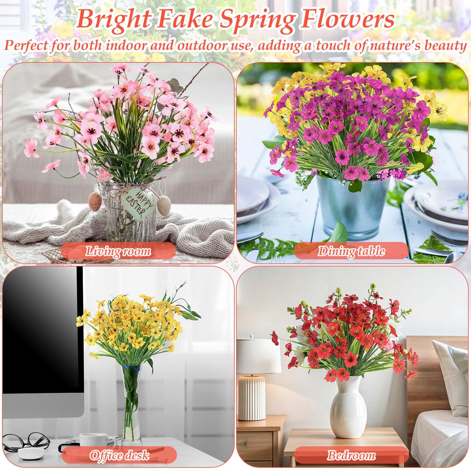 Dexpinzo hanging basket flowers brighten a porch with flexible stems.