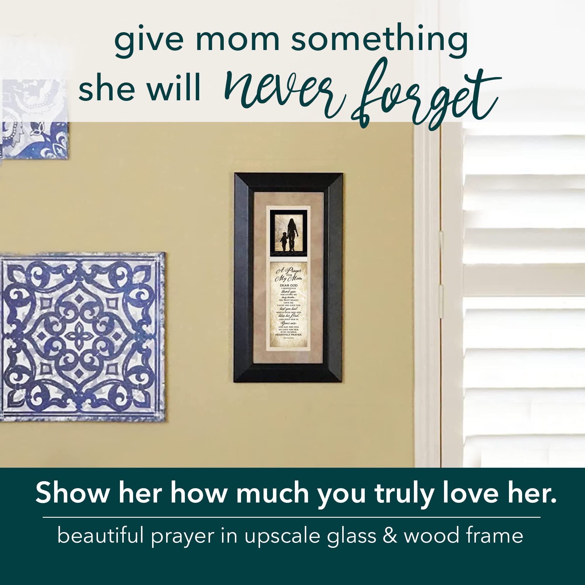 Dexsa wall plaque enhances bedroom decor with gentle, faith-inspired message.