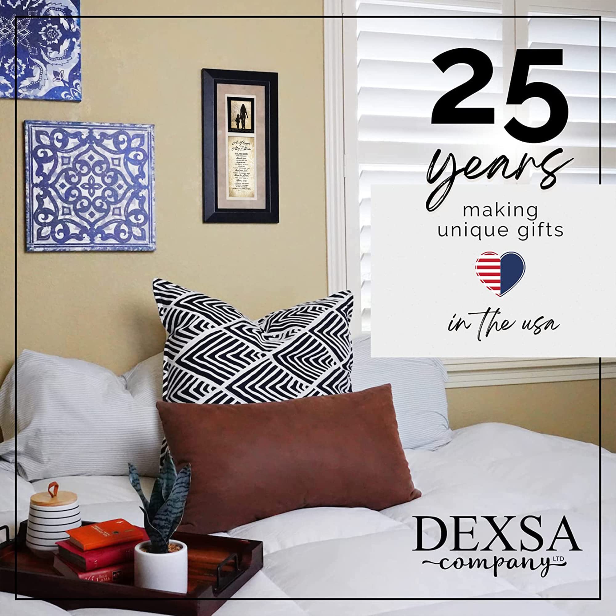 Dexsa plaque ready to hang, no tools needed, quick wall display.