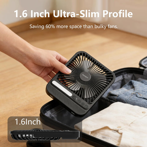 Deyagoo Travel Fan 7-inch foldable stand for flexible placement