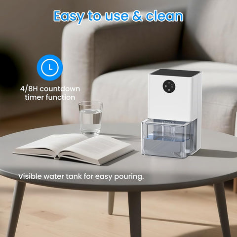 Deyagoo dehumidifier operates quietly at 30 dB for peaceful rooms.