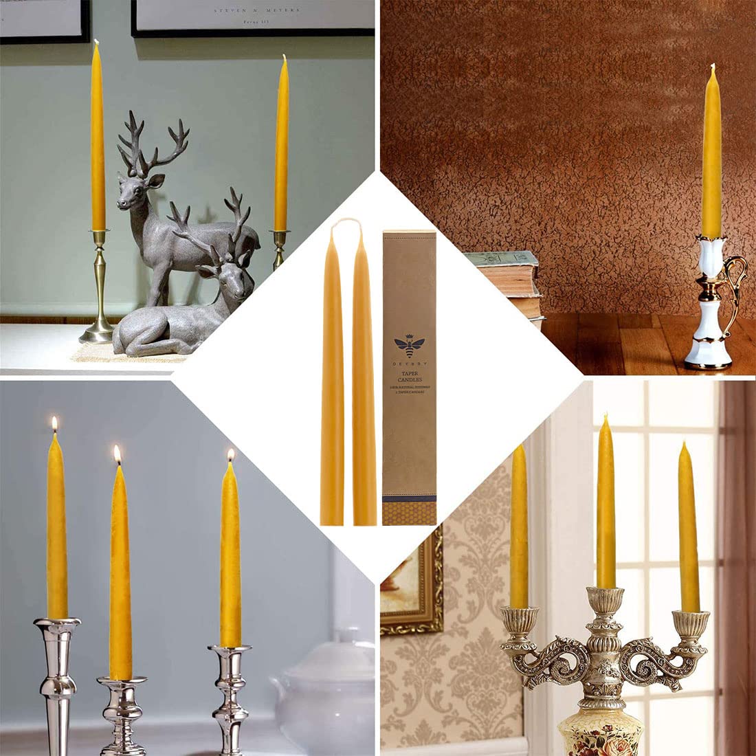 DEYBBY 10-inch taper candles on dining table for ambient lighting
