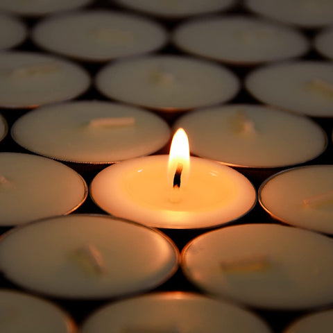 DEYBBY hand poured tealights emphasize clean, thoughtful craftsmanship.