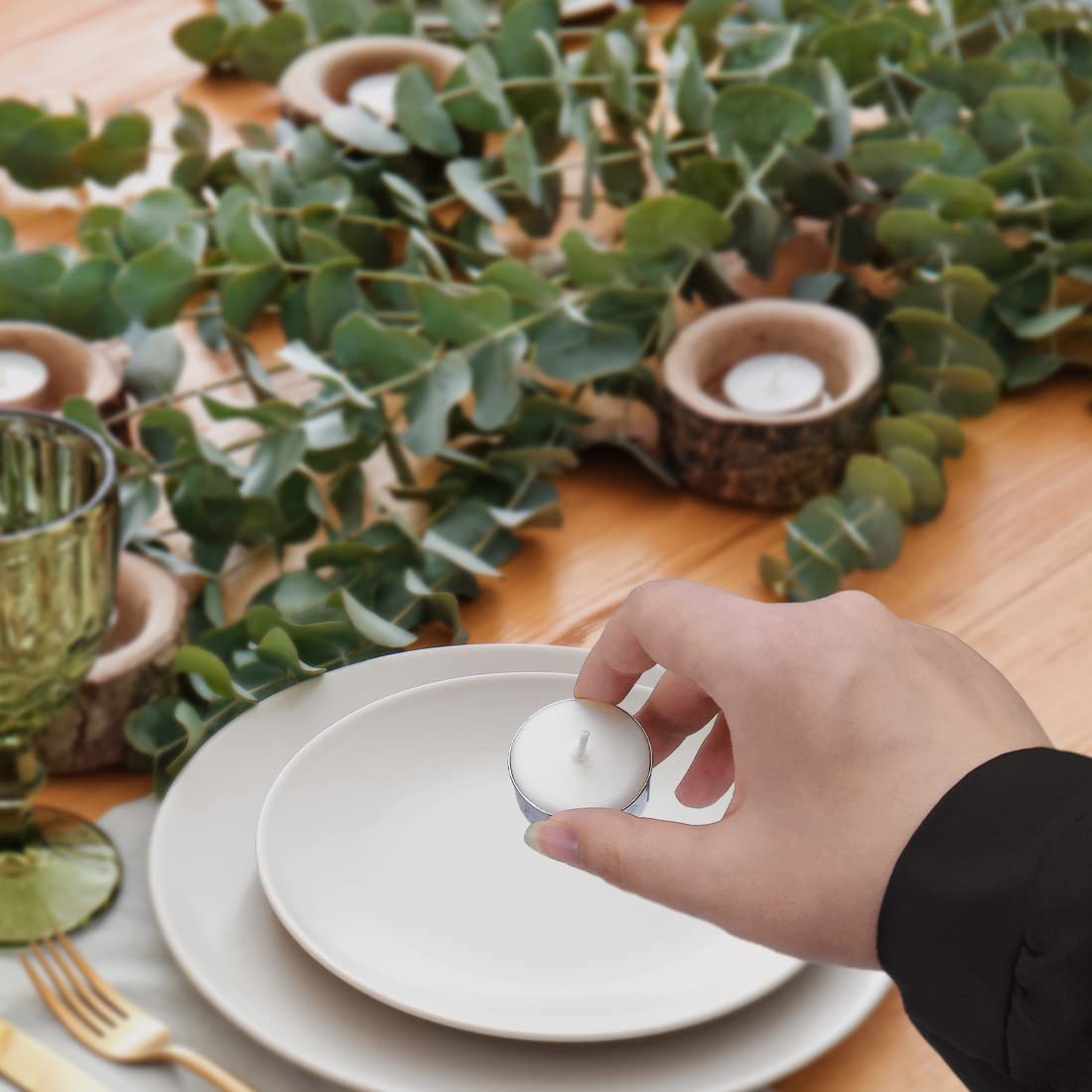 DEYBBY wedding tealights add subtle illumination to decor.