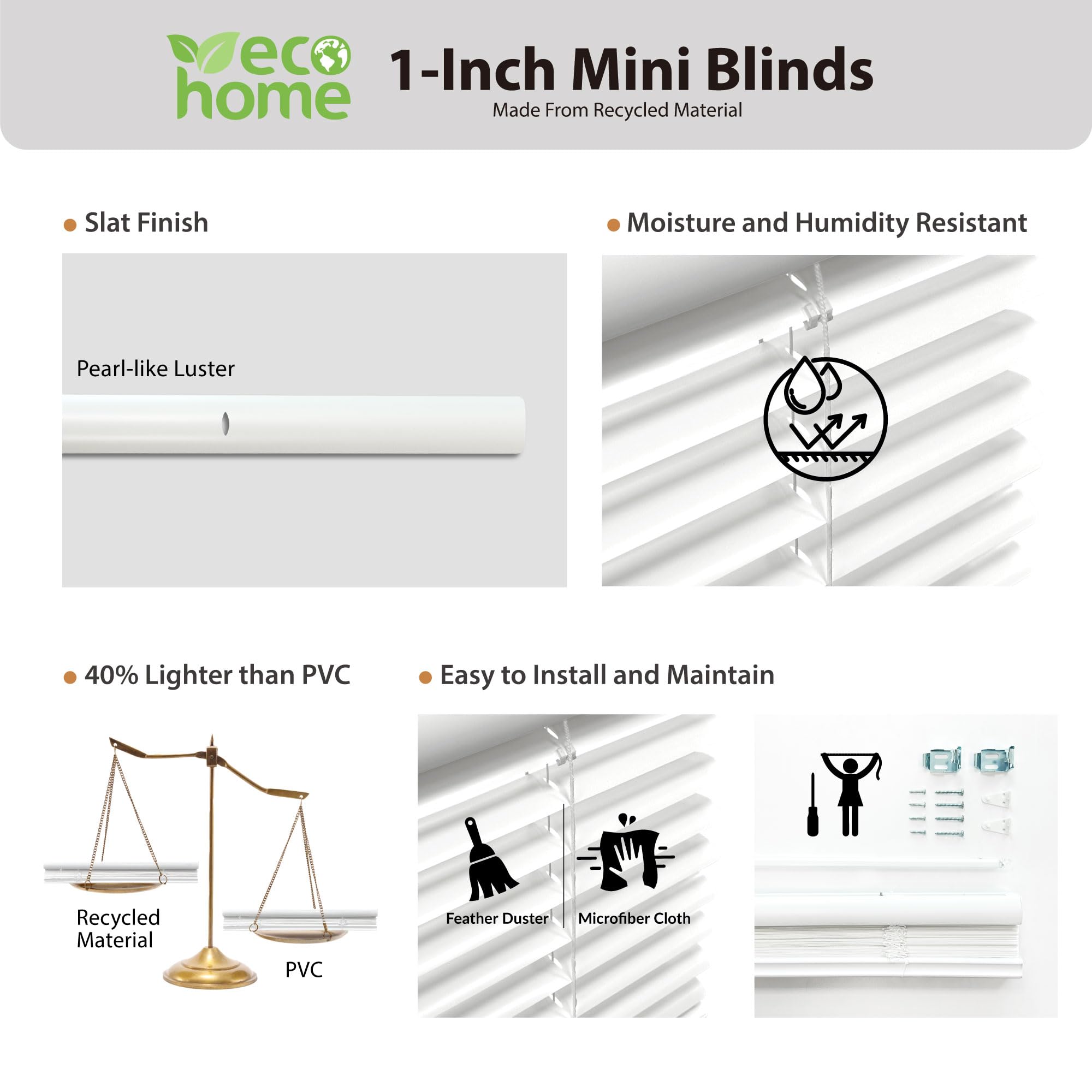 DEZ FURNISHINGS pearl white room darkening blinds shown in a living space