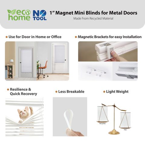 DEZ FURNISHINGS 1-inch magnet mini blinds measurement guide aids sizing.