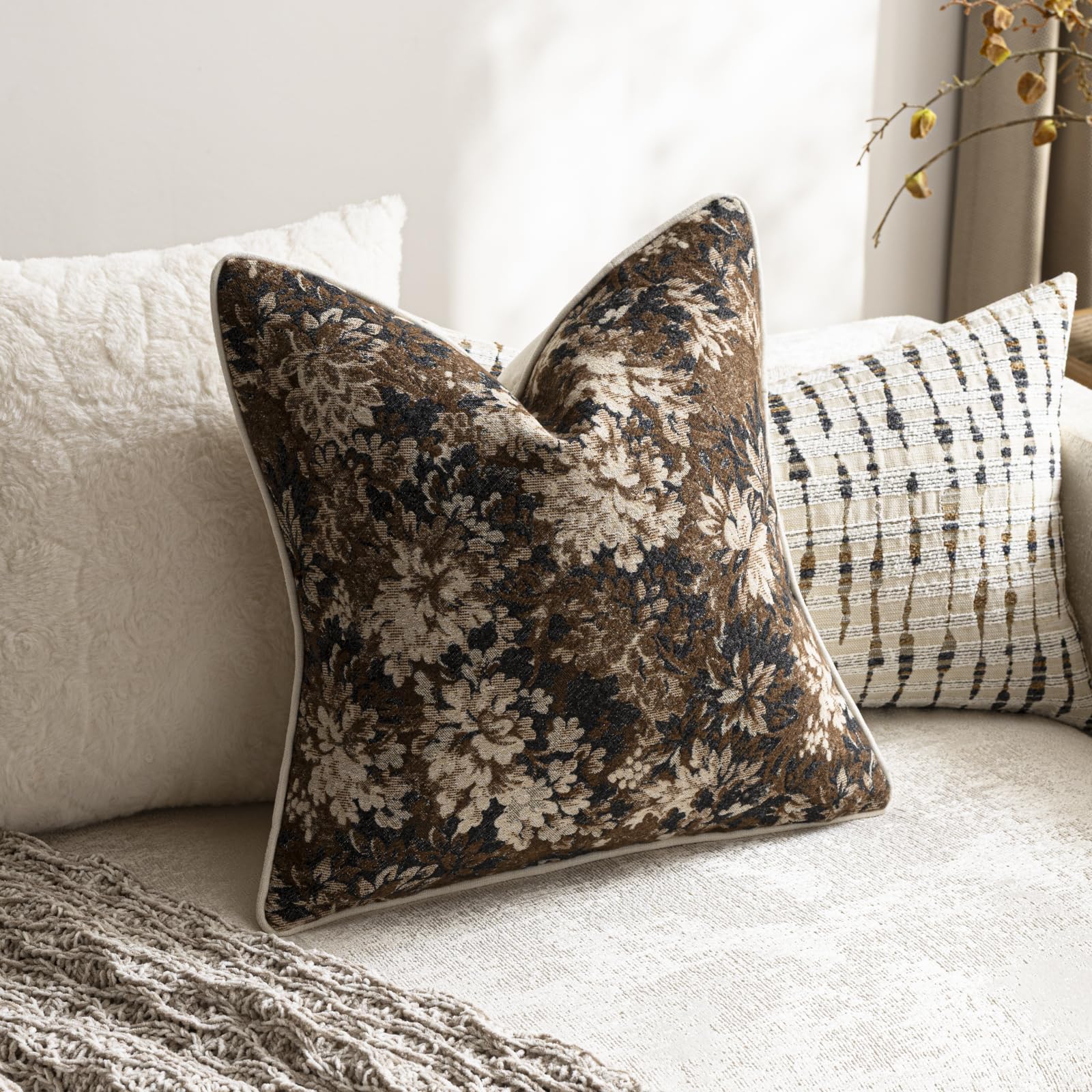 DEZENE fade-pattern pillow cover 20x20 preserves color for lasting decor appeal.