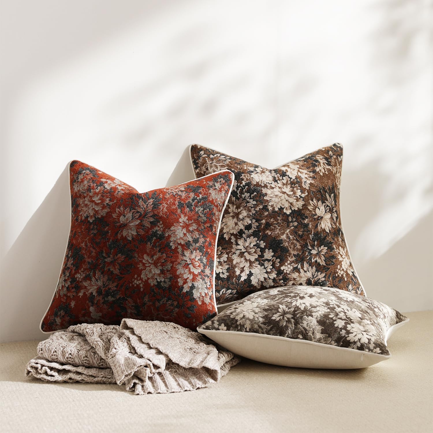 DEZENE farmhouse boho pillow cover 20x20 blends rustic charm with modern textures.