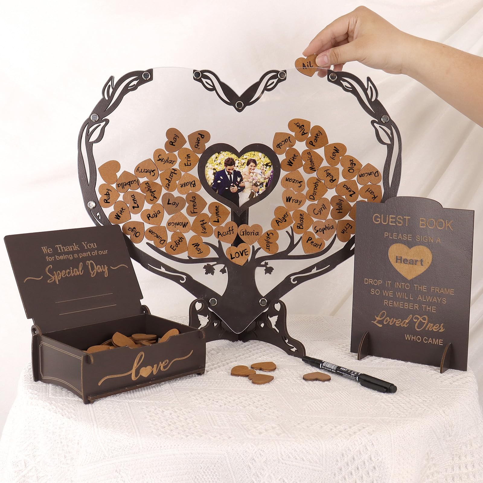 Dezhier heart guest book drop box for cherished notes