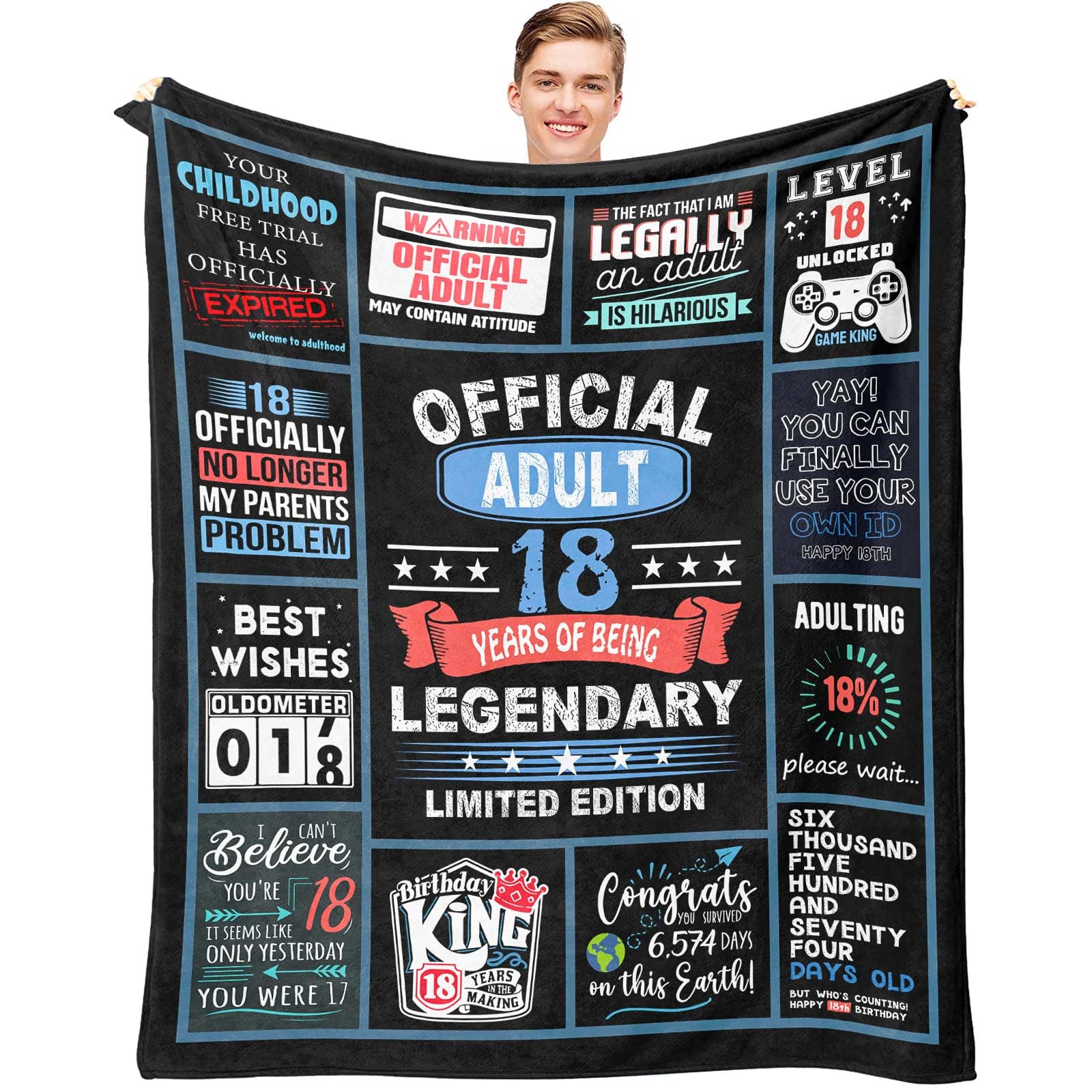 Dfaqehk 18th birthday design blanket for stylish milestone gifting.