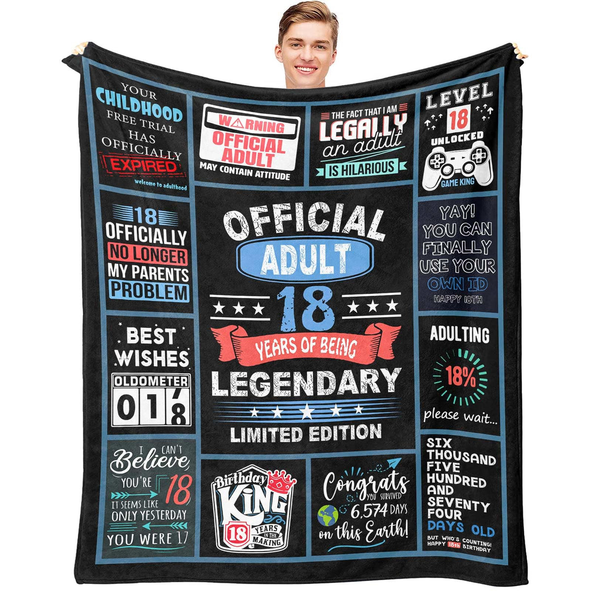 Dfaqehk 18th birthday design blanket for stylish milestone gifting.