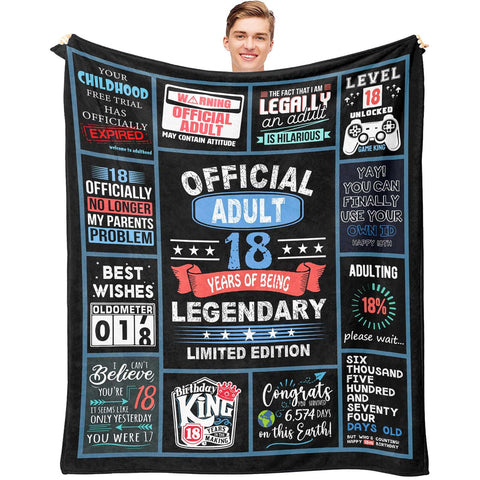 Dfaqehk 18th birthday design blanket for stylish milestone gifting.