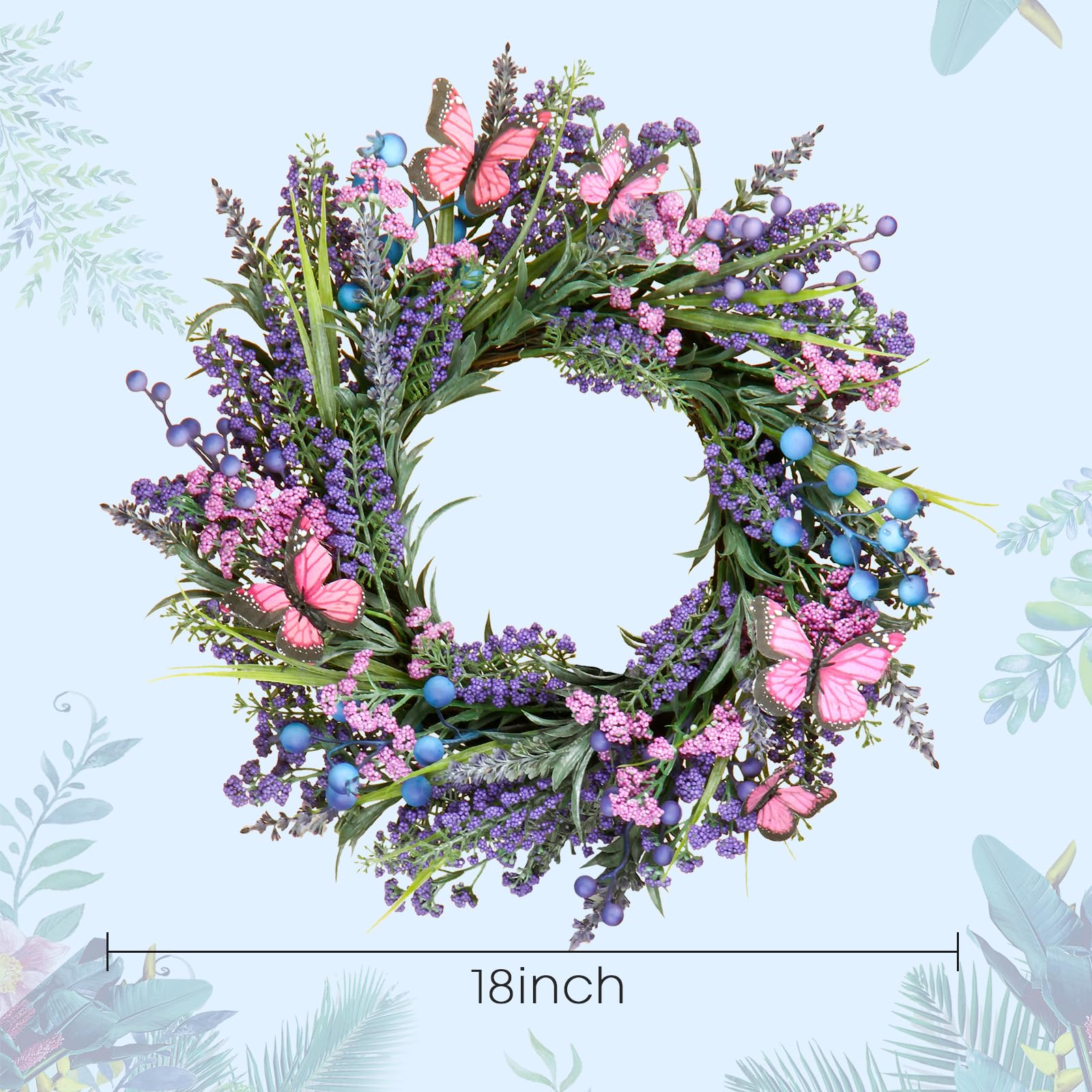 DFRREN Lavender Wreath close-up shows detailed lavender and accents.