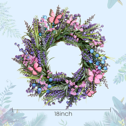 DFRREN Lavender Wreath close-up shows detailed lavender and accents.