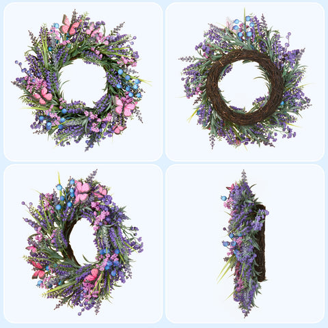 DFRREN Lavender Wreath highlights durable materials and vibrant colors.
