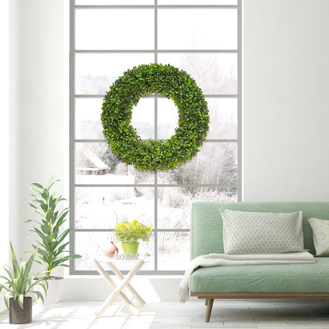 DFRREN lifelike boxwood leaves close-up showcases rich green tones.