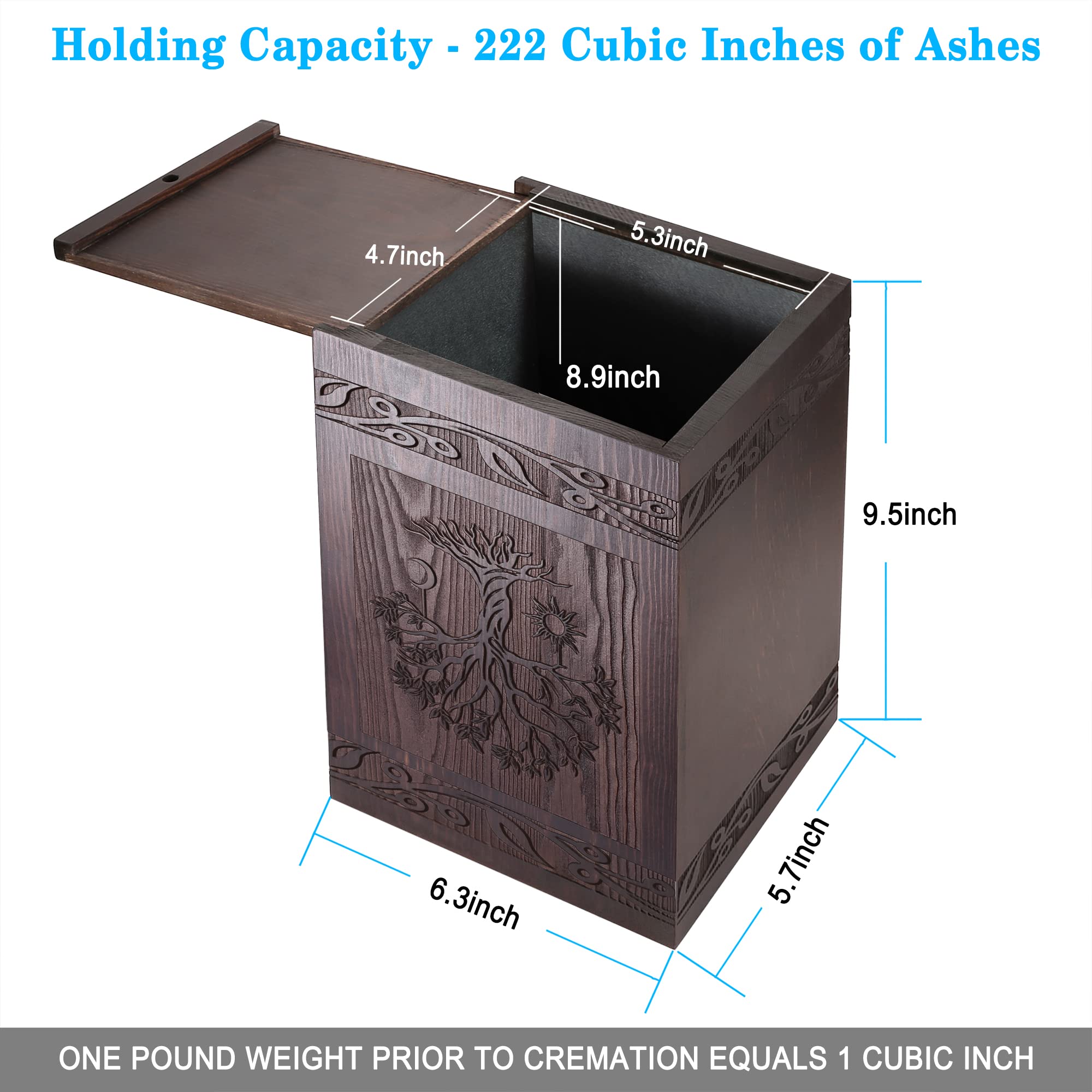 DGDCDV Wood-grain urn sideview highlights craftsmanship and durable construction for lasting tribute.