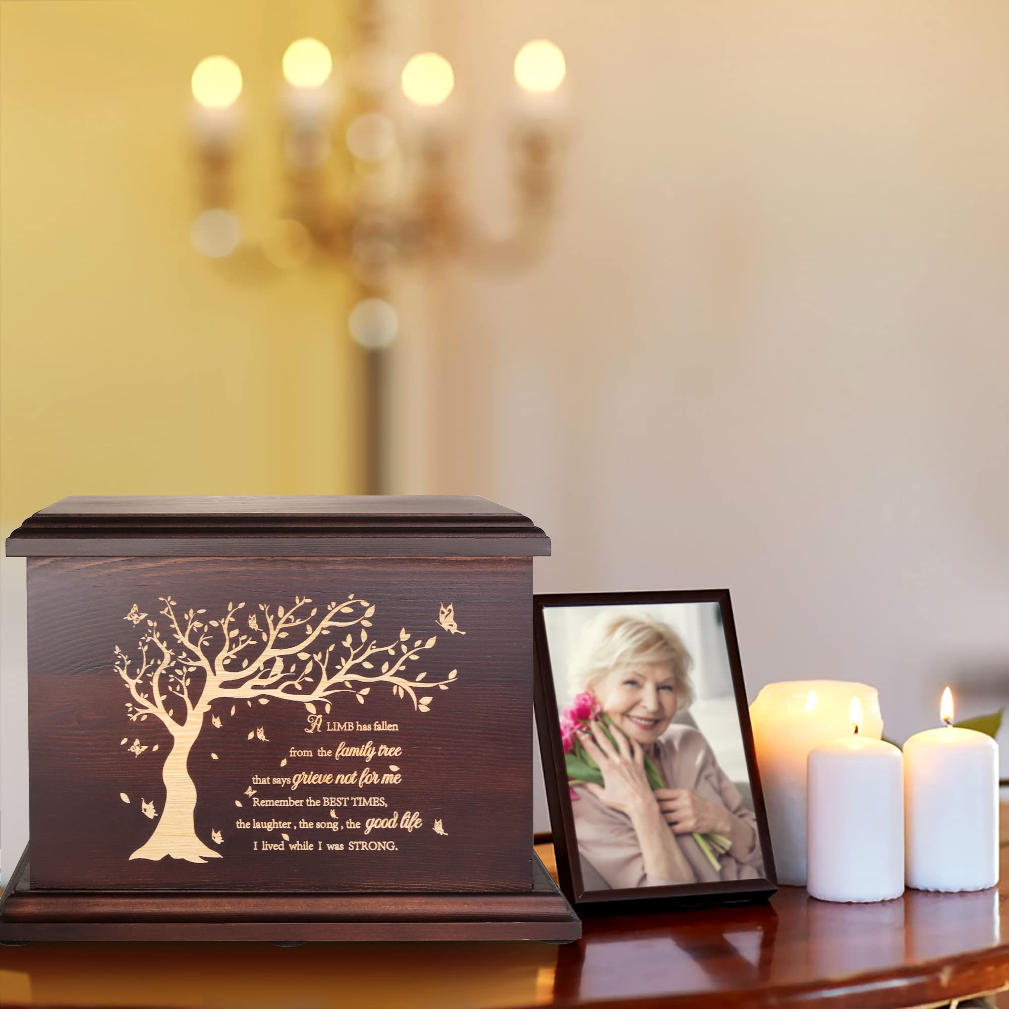 DGDCDV handcrafted pine urn demonstrates quality craftsmanship