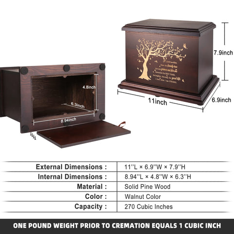 DGDCDV pine wood urn material showcases natural grain and durability